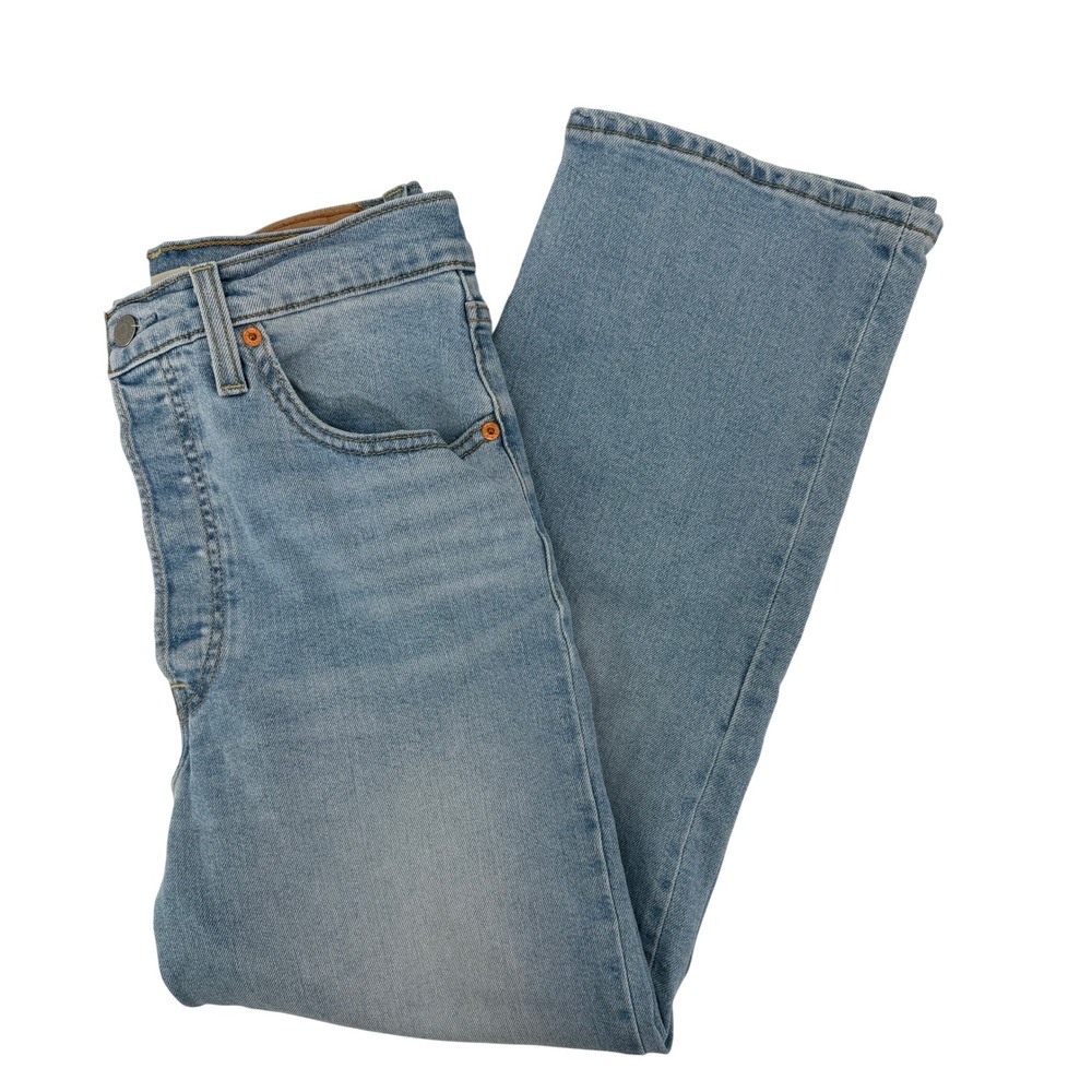 Levis Ribcage Straight Ankle Jeans Light Wash Blue Ultra High Rise 30 W30 L27